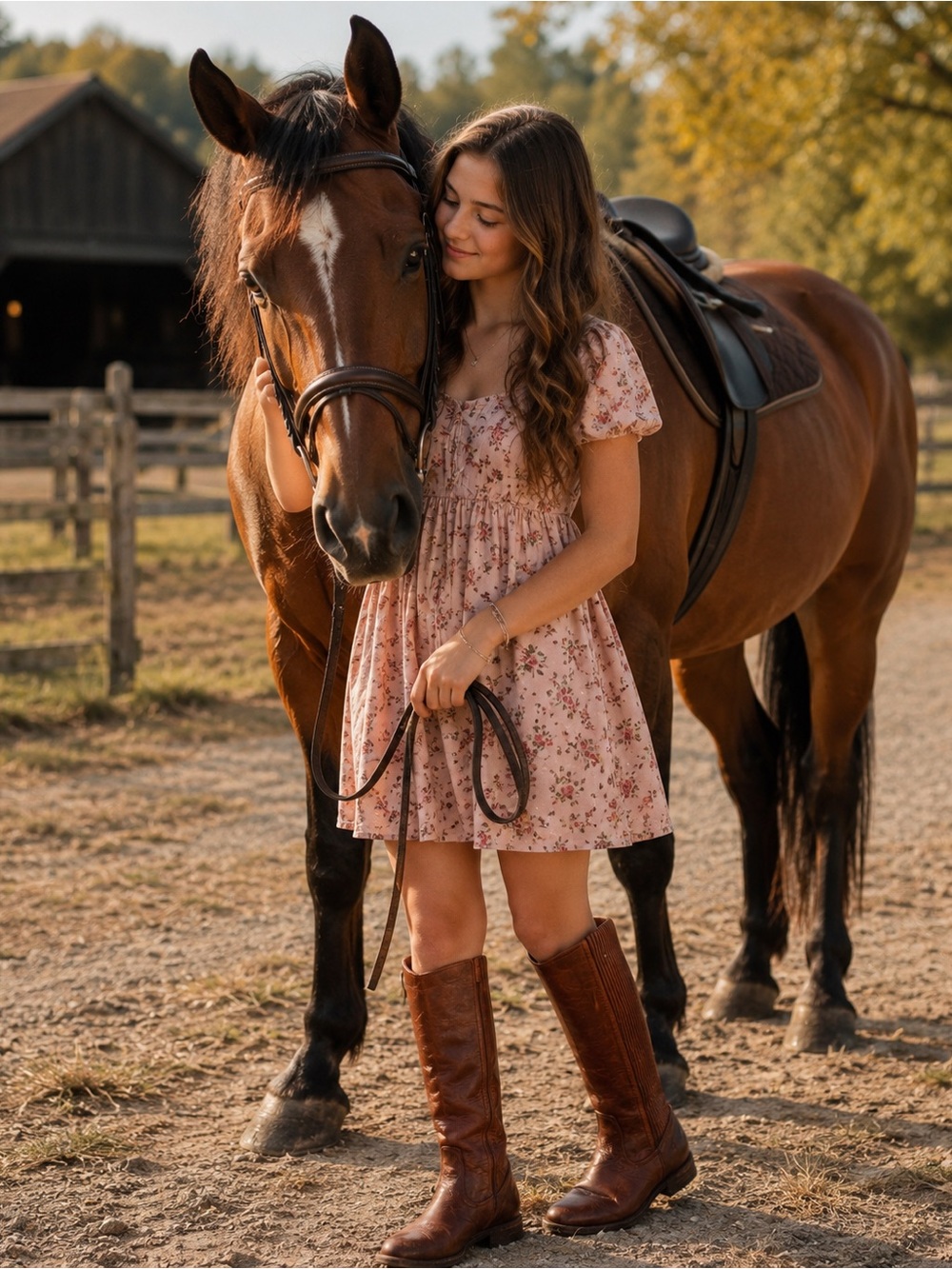Frye Tall Leather Riding Boots in Chestnut Brown